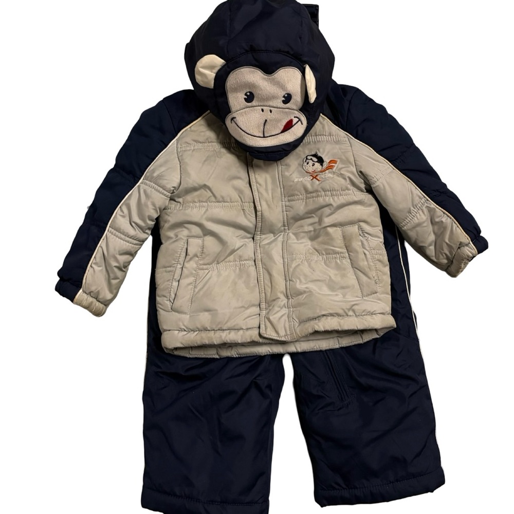 ZeroXposur 18M Toddler Boys 2-Piece Snowsuit — Navy & Orange Bib Pants toddler